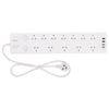 Arlec White 12 Outlet Surge Protected Powerboard With PD20W Rapid Charging USB 2xA & 2xC