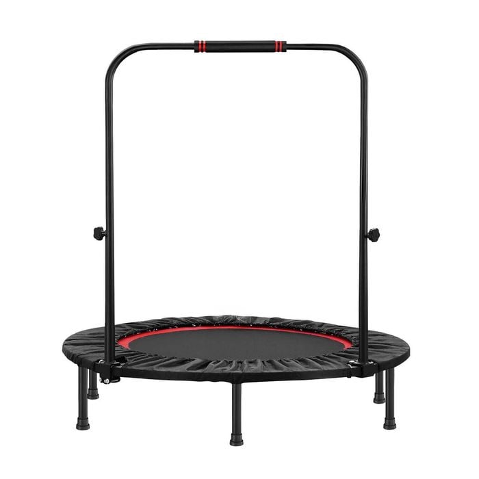 fitnessLAB 40" Mini Trampoline with Handrail Foldable Fitness Trainer Rebounder