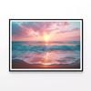 Sunset over a Pink Sandy Beach  Print 100% Australian Made 90x60cm  (Poster)