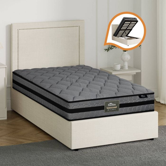 Oikiture Bed Frame King Single Mattress Set Gas Lift ADI