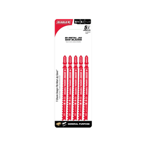 Diablo 132mm Bi-Metal Jig Saw Blade for General Purpose - 5 Pack