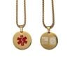 MEDI-ID  Medical ID Gold Round Pendant with 60CM Chain