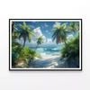 Palm Trees on the Beach View  Print 100% Australian Made 90x60cm  (Poster)