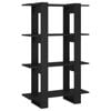 vidaXL Book Cabinet/Room Divider Black Storage Cabinet Bookcase Shelf Rack