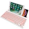 Rechargeable Wireless Bluetooth Keyboard Tablet Mount Holder - Pink