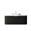 Attica Bentwood 1200mm Black Oak Curved Vanity With Carrara Stone Top