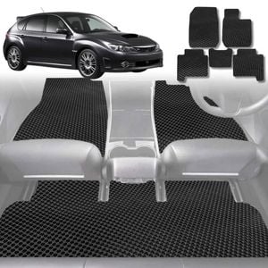 6D Diamond Car Floor Mats for Subaru Impreza 2007-2011-Full Set-Black-Outback GT