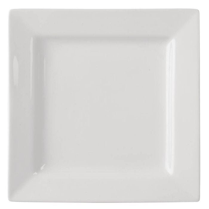 Olympia Lumina Square Dinner Plates Porcelain White 170mm Pack of 6