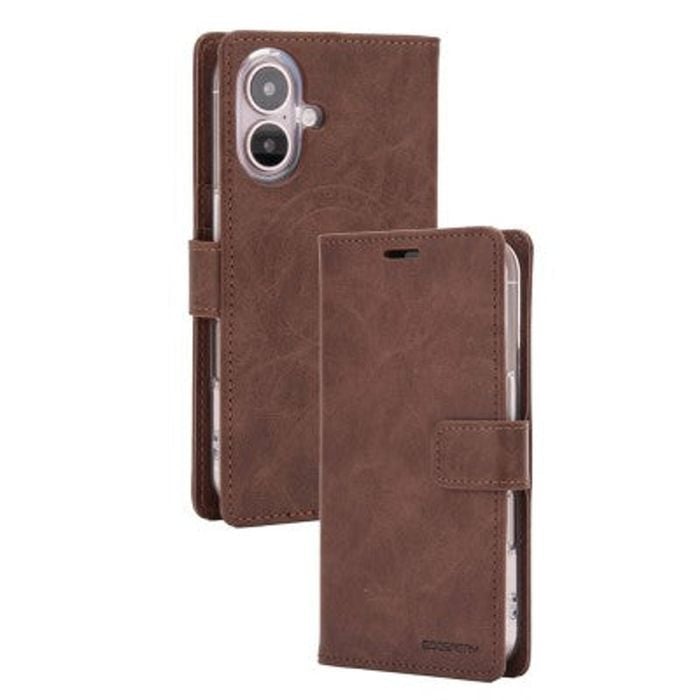 Goospery Bluemoon Diary for iPhone 16 Plus - Brown, With Magsafe