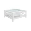 Daisy Coffee Table 100cm Glass Top Solid Acacia Wood Hampton Furniture - White