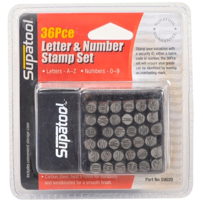 Supatool 36 Piece Letter And Number Stamp Set