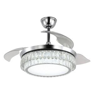 Windora Celestia 42" Crystal Chandelier with DC Ceiling Fan & 3CCT Dimmable LED Remote Control