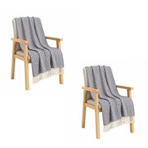 Soga 2x Grey Throw Blanket 127x170cm Soft Polyester Cozy Sofa Bed