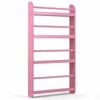 Costway Kid Bookshelf 4tier Wall Toy Organizer Rack Behind Door Pink