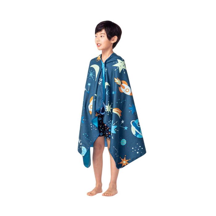Decathlon - Compact Microfibre Swimming Towel With Snaps Size L 80 X 130 Cm - Print - One Size