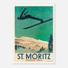Galrie Vintage Aerial Ski Poster of St. Moritz in Engadin, Switzerland Artwork, Poster Only, A2 42 x 60cm (16 x 24inch)