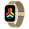 Smart Watch Bluetooth Call Fitness Tracker Heart Rate Blood Oxygen Monitor Lcd Display  Gold Mesh