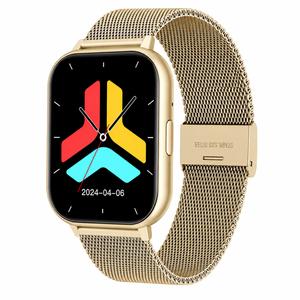 Smart Watch Bluetooth Call Fitness Tracker Heart Rate Blood Oxygen Monitor Lcd Display  Gold Mesh