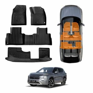 3D Floor Mats for Mitsubishi Outlander Petrol ZM 7 Seater 2021-Onwards TPE Mats Carpet Liner Set