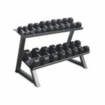 Heavy Duty 2 Tier Rubber Hex Dumbbell Storage Rack