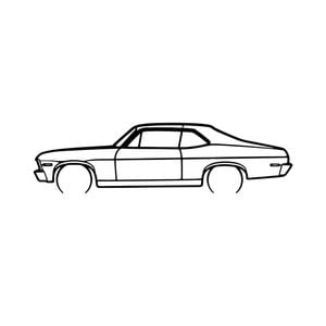 Ignite Laser Chevrolet 1971 Nova Silhouette Metal Wall Art Rustic Metal 23.6inch/60cm