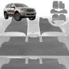 6D Diamond Car Floor Mats for Ford Everest 2015-2021-Ultimate Set-Grey-Outback GT