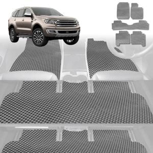 6D Diamond Car Floor Mats for Ford Everest 2015-2021-Ultimate Set-Grey-Outback GT