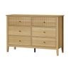 Oikiture 6 Chest of Drawers Tallboy Storage Natural