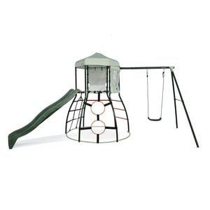 Plum Play Kids/children Outdoor Metal Climbing Dome Frame With Slide & Swing 3y+