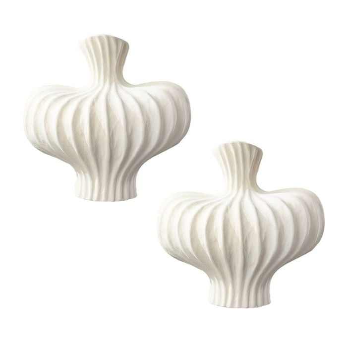 SOGA 2X 25x24cm Matte White Vases