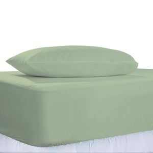 The Lighthouse Washed Cotton Combo Bed Set W/ Pillowcase King Single Sage Green