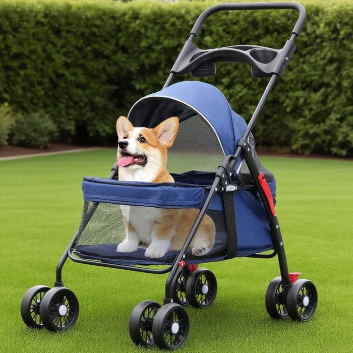 Advwin Pet Stroller Pram Dog Cat Carrier Foldable