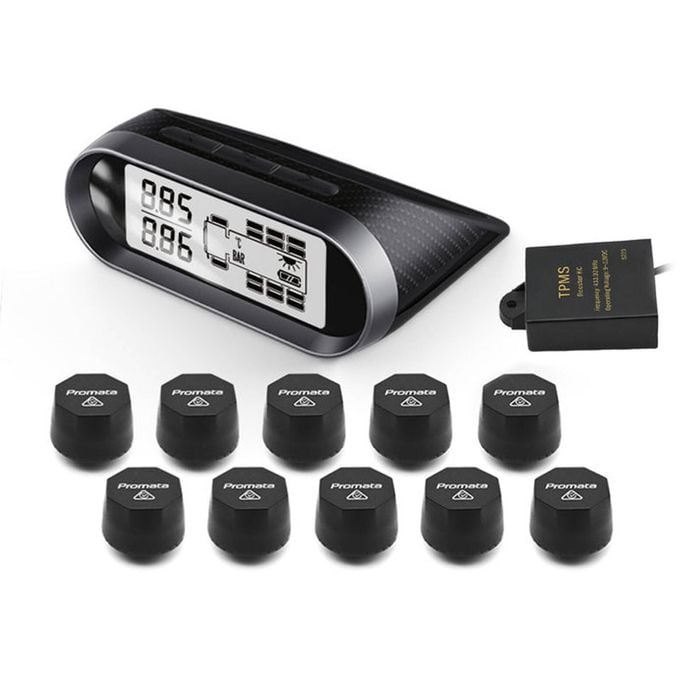 Promata Mata T2 Solar Tyre Pressure Monitor For Trucks - 10 External Sensors - With Booster