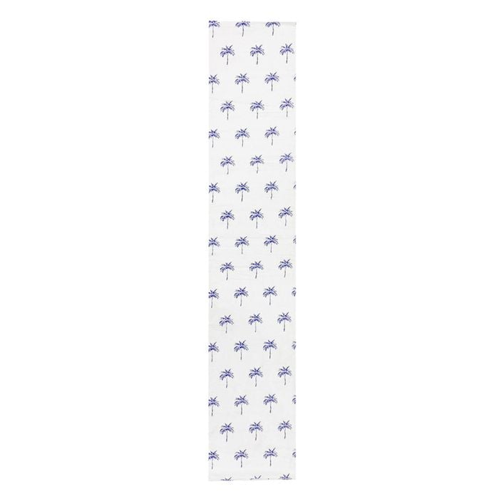 Maine & Crawford Belize 150x33cm Blue Palm Print Cotton Table Runner