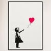 Galrie Banksy Girl With Balloon Artwork Print, 2004 - Iconic Art Piece for Collectors, Black Frame, A0 84 x 119cm (33 x 47inch)
