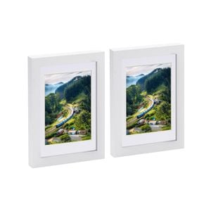 Nicola Spring Photo Frames with 4" x 6" Mount - 5" x 7" - White - Pack of 2