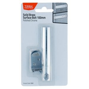Taskmaster 100mm Polished Chrome Surface Barrel Bolt