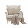 SOGA Home & Living Bundle – 2 Khaki Wabi-Sabi Tassel Pillows & Coffee Knitted Blanket