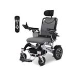 EQUIPMED Power Electric Wheelchair, Long Range, Airline Approved, Alloy, Remote Control, Lithium Battery, Black/Silver