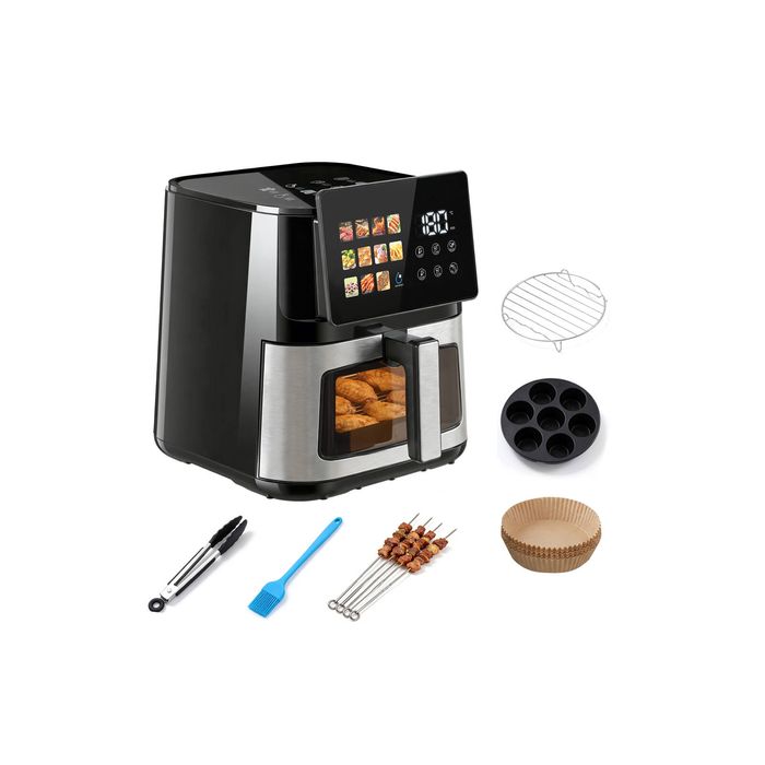 Advwin Air Fryer 10L, 12-in-1 Digital Air Fryer, Includes Baking Rack, Cake Mold, Rotisserie Set, Air Fryer Paper