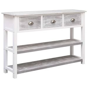 vidaXL Solid Paulownia and Poplar Wood Sideboard Antique Grey 115cm Side Table