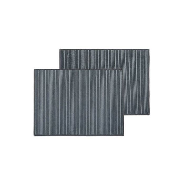 2pc KitchenAid Cotton Dish/Sink Drying Mats Carded Charcoal Grey