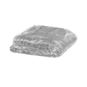 Bloomington 400gsm Soft Plain Faux Mink Blanket Queen 200x240 cm Silver