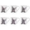 6x Ashdene Peeking Pups Ceramic Drinking Mug French Bulldog 370ml Animal Art