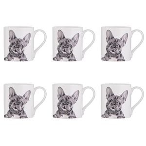 6x Ashdene Peeking Pups Ceramic Drinking Mug French Bulldog 370ml Animal Art