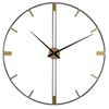 Salesbay 60cm Silent Wall Clock Modern Minimalist Black Frame Metal Home Decor