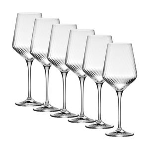 6pc Krosno Wine Glasses Crystal 450ml Capacity Set