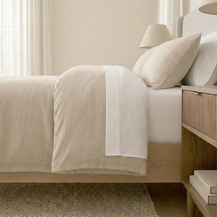 Renee Taylor Soft Washed Linen Cotton European Pillowcase Natural