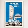Galrie Vintage 1934 Switzerland XI International Motor Show Geneva Advertising Poster, Wood Frame, A2 42 x 60cm (16 x 24inch)