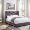 Bologna Premium Fabric Queen Bed Frame Grey